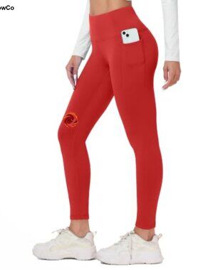 Fleece Lined Leggings with Pockets Thermal Winter Tights High Waist